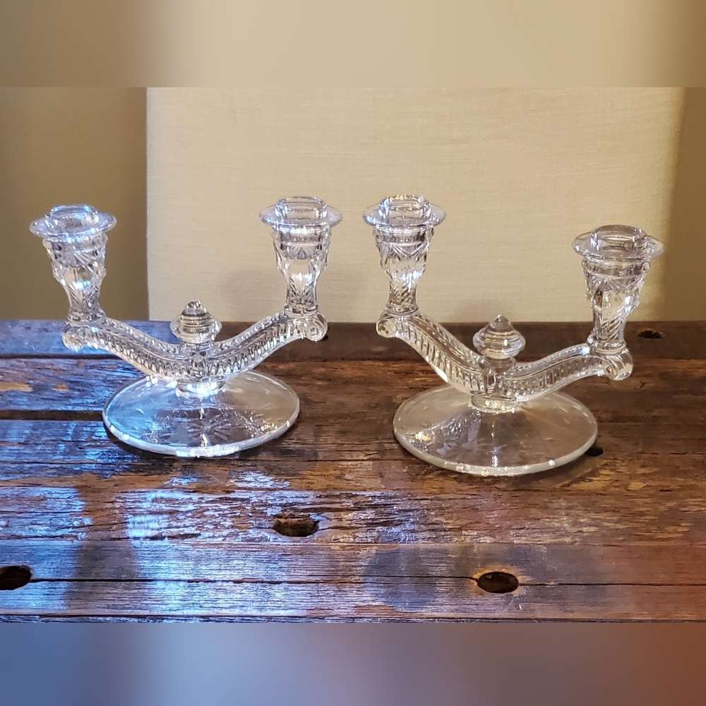ANTIQUE Double Candle Holders